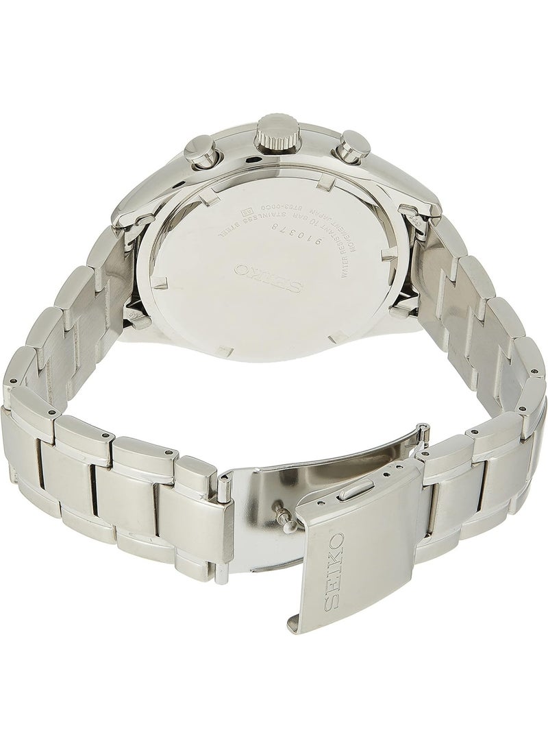 سيكو Analog Chronograph Men’s Watch SSB295P1, 42.5 mm Black Dial, Silver Stainless Steel Bracelet, 100 m WR - Image 2